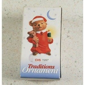 CVS 1997 Traditions Teddy Bear Santa Christmas Holiday Ornament MINT with Box!